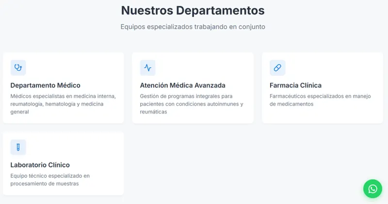 Antes: especialidades en el sitio anterior de CODENTMED IPS.